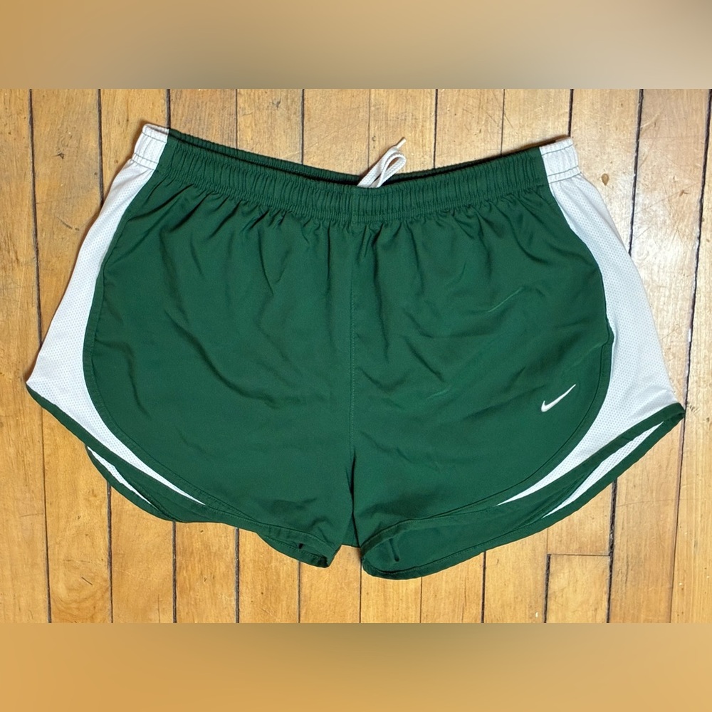 Nike men’s Forest Green Athletic Shorts with White Accents